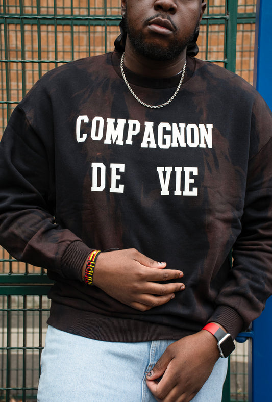 Acid-wash glow in dark COMPAGNON DE VIE sweatshirt urban London fashion